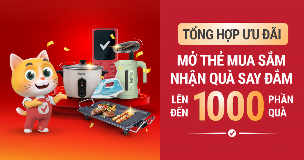 Tổng hợp ưu đãi hấp dẫn: Mở thẻ VietCredit mua sắm, nhận quà say đắm